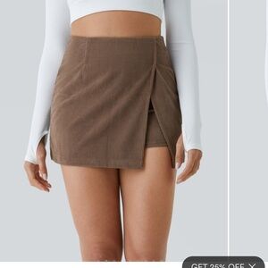 Halara Brown Corduroy Mini Skirt